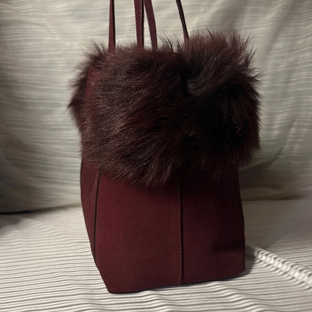 Lamarthe Leather Faux Fur Trim Bag - Picture 6 of 12